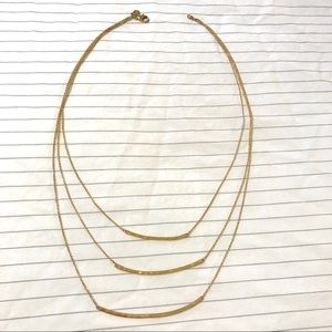 Gorjana gold layered hammered bar necklace